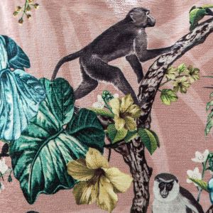 Rose Monkey Print Cushion