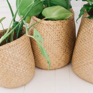 Set of Three Natural Seagrass Baskets