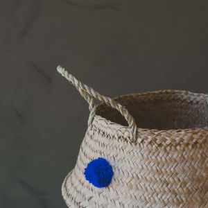 Pom Pom Seagrass Basket