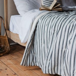 Charcoal Stripe King Size Quilt