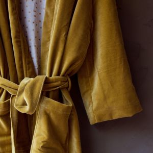 Mustard Velvet Kimono Dressing Gowns