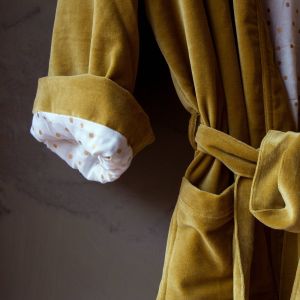 Mustard Velvet Kimono Dressing Gowns