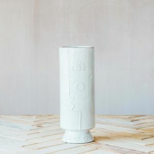 Small Face Ceramic Vase
