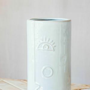 Small Face Ceramic Vase
