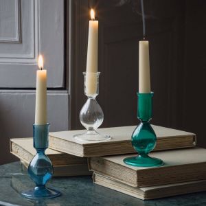 Emerald Glass Candlestick