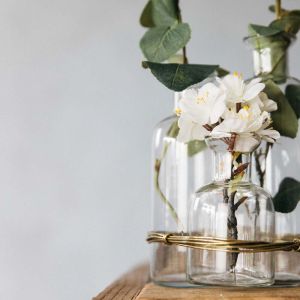 Trio Vases With Brass Wrap