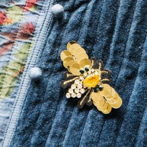 Diamante and Sequin Bee Brooch