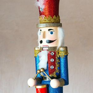 Red and Blue Nutcracker with Drum