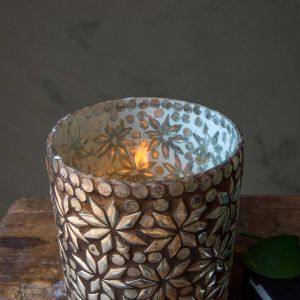Gold Mosaic Tea Light Holder