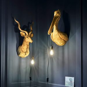 Gold Antelope Wall Light