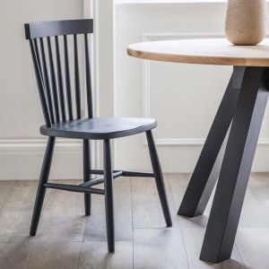 Spindle Back Chair In Carbon