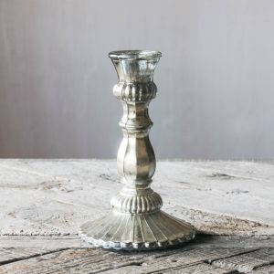 Antique Silver Glass Candlestick