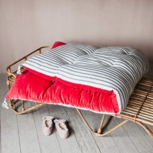 Coral Velvet Bed Roll with Printed Reverse