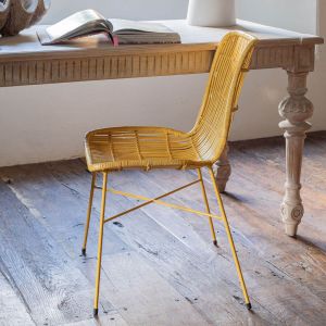Ansel Yellow Rattan Chair