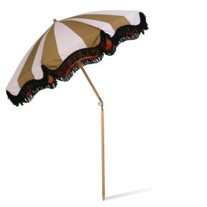 Mustard Stripe Beach Umbrella