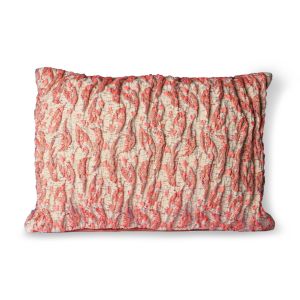 Pink Textured Jacquard Cushion