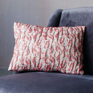 Pink Textured Jacquard Cushion