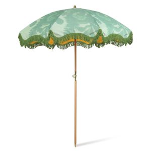 Green Floral Beach Umbrella