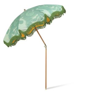 Green Floral Beach Umbrella