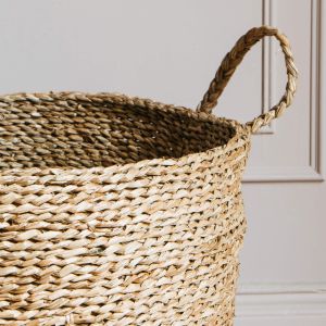 Set of Two Black Seagrass Baskets