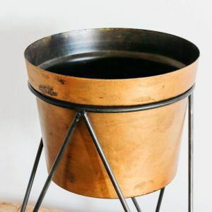 Blue Gold Pot with Stand
