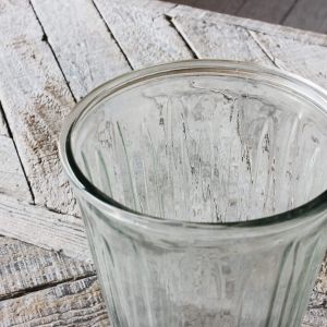 Tall Grooved Glass Vase
