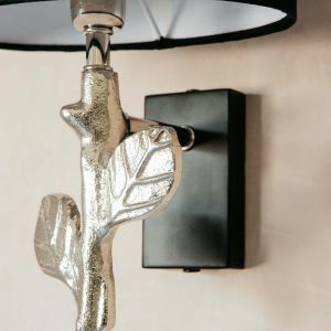 Tilia Silver Wall Light with Black Shade
