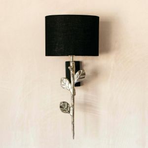 Tilia Silver Wall Light with Black Shade