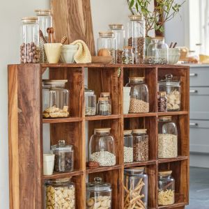 Large Glass and Bamboo Storage Jars