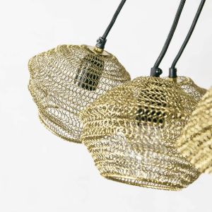 Delauney Brass Wire Mesh Pendant
