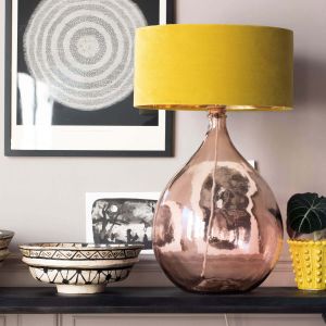 Extra Large Round Pink Glass Lamp