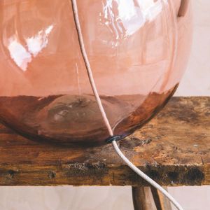 Extra Large Pink Round Glass Lamp