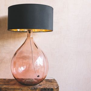 Extra Large Pink Round Glass Lamp