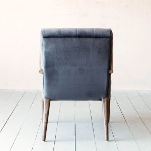 York Grey Velvet Armchair