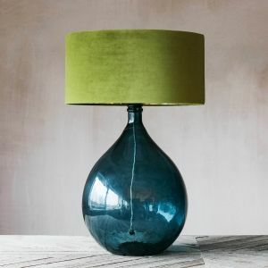 Extra Large Blue Round Glass Lamp