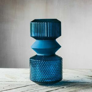 Blue Tiered Glass Vase