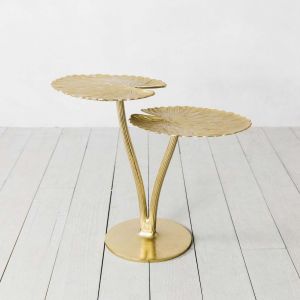 Golden Water Lily Leaf Table
