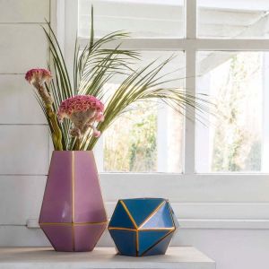 Tall Purple Geometric Vase