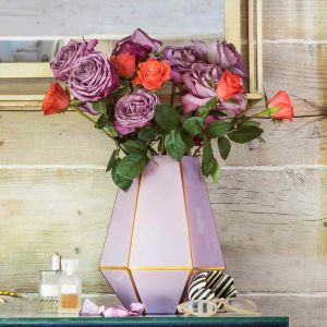 Tall Purple Geometric Vase