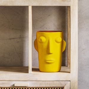 Amos Yellow Face Vase