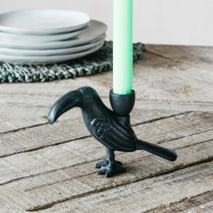 Black Toucan Candle Holder