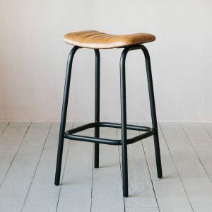 Carrow Brown Leather Stool