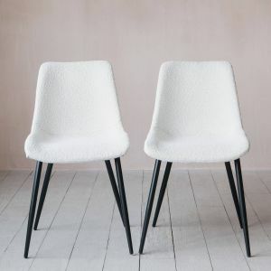 Set of Two Bouclé Novak Chairs