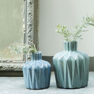 Blue and Green Ceramic Vases