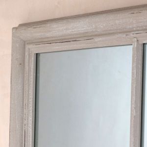 Taupe Window Pane Wall Mirror    