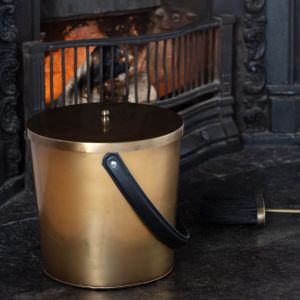 Brass Ash Bucket with Lid