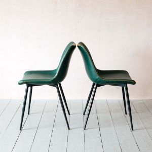 Set of Two Novak Green Chairs