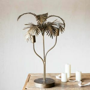 Antique Bronze Palm Table Lamp