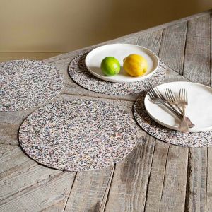 Set of Four Round Beach Clean Placemats