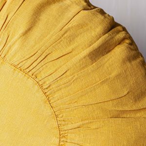 Large Sunflower Round Linen Cushion
